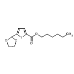 structure of CAS# 898772-20-8, Hexyl 5-(1,3-dioxolan-2-yl)-2-thiophenecarboxylate;Hexyl 5-(1,3-Dioxolan-2-yl)-2-thiophenecarboxylate