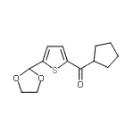 结构式 CAS# 898772-54-8, 环戊基[5-(1,3-二氧戊环-2-基)-2-噻吩基]甲酮
