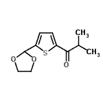 structure of CAS# 898772-80-0, 1-[5-(1,3-Dioxolan-2-yl)-2-thienyl]-2-methyl-1-propanone;5-(1,3-Dioxolan-2-yl)-2-thienyl isopropyl ketone