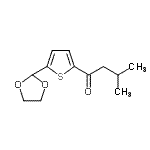 structure of CAS# 898772-84-4, 1-[5-(1,3-Dioxolan-2-yl)-2-thienyl]-3-methyl-1-butanone;5-(1,3-Dioxolan-2-yl)-2-thienyl 2-methylpropyl ketone