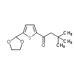 structure of CAS# 898772-86-6, 1-[5-(1,3-Dioxolan-2-yl)-2-thienyl]-3,3-dimethyl-1-butanone;2,2-Dimethylpropyl 5-(1,3-Dioxolan-2-yl)-2-thienyl ketone