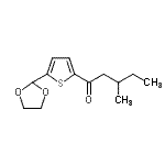 structure of CAS# 898772-92-4, 1-[5-(1,3-Dioxolan-2-yl)-2-thienyl]-3-methyl-1-pentanone;5-(1,3-Dioxolan-2-yl)-2-thienyl 2-methylbutyl ketone