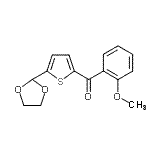 structure of CAS# 898773-08-5, [5-(1,3-Dioxolan-2-yl)-2-thienyl](2-methoxyphenyl)methanone;5-(1,3-Dioxolan-2-yl)-2-(2-methoxybenzoyl)thiophene