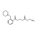 structure of CAS# 898773-93-8, Ethyl 5-oxo-5-[2-(1-piperidinylmethyl)phenyl]pentanoate;ethyl 5-oxo-5-[2-(piperidinomethyl)phenyl]valerate