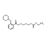 structure of CAS# 898773-99-4, Ethyl 8-oxo-8-[2-(1-piperidinylmethyl)phenyl]octanoate;ethyl 8-oxo-8-[2-(piperidinomethyl)phenyl]octanoate