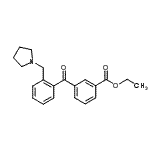 structure of CAS# 898774-32-8, Ethyl 3-[2-(1-pyrrolidinylmethyl)benzoyl]benzoate;3'-carboethoxy-2-pyrrolidinomethyl benzophenone