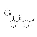 structure of CAS# 898774-44-2, (3-Bromophenyl)[2-(1-pyrrolidinylmethyl)phenyl]methanone;3'-bromo-2-pyrrolidinomethyl benzophenone