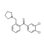 structure of CAS# 898774-99-7, (3,4-Dichlorophenyl)[2-(1-pyrrolidinylmethyl)phenyl]methanone;3,4-dichloro-2'-pyrrolidinomethyl benzophenone