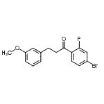 structure of CAS# 898775-02-5, 1-(4-Bromo-2-fluorophenyl)-3-(3-methoxyphenyl)-1-propanone;4'-bromo-2'-fluoro-3-(3-methoxyphenyl)propiophenone