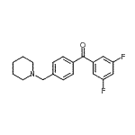 structure of CAS# 898775-67-2, (3,5-Difluorophenyl)[4-(1-piperidinylmethyl)phenyl]methanone;3,5-difluoro-4'-piperidinomethyl benzophenone