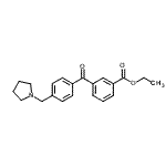 structure of CAS# 898776-14-2, Ethyl 3-[4-(1-pyrrolidinylmethyl)benzoyl]benzoate;3-carboethoxy-4'-pyrrolidinomethyl benzophenone