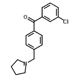 结构式 CAS# 898776-32-4, (3-氯苯基)[4-(1-吡咯烷基甲基)苯基]甲酮