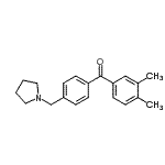 structure of CAS# 898776-51-7, (3,4-Dimethylphenyl)[4-(1-pyrrolidinylmethyl)phenyl]methanone;3,4-dimethyl-4'-pyrrolidinomethyl benzophenone