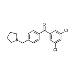structure of CAS# 898776-87-9, (3,5-Dichlorophenyl)[4-(1-pyrrolidinylmethyl)phenyl]methanone;3,5-dichloro-4'-pyrrolidinomethyl benzophenone