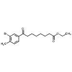 structure of CAS# 898776-90-4, Ethyl 8-(3-bromo-4-methylphenyl)-8-oxooctanoate;ethyl 8-(3-bromo-4-methylphenyl)-8-oxooctanoate