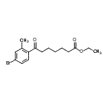 structure of CAS# 898776-98-2, Ethyl 7-(4-bromo-2-methylphenyl)-7-oxoheptanoate;ethyl 7-(4-bromo-2-methylphenyl)-7-oxoheptanoate