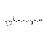 structure of CAS# 898777-36-1, Ethyl 8-(3-iodophenyl)-8-oxooctanoate;Ethyl 8-(3-iodophenyl)-8-oxooctanoate