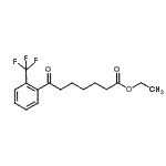 structure of CAS# 898777-71-4, Ethyl 7-oxo-7-[2-(trifluoromethyl)phenyl]heptanoate;ethyl 7-oxo-7-(2-trifluoromethylphenyl)heptanoate