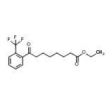 structure of CAS# 898777-73-6, Ethyl 8-oxo-8-[2-(trifluoromethyl)phenyl]octanoate;ethyl 8-oxo-8-(2-trifluoromethylphenyl)octanoate