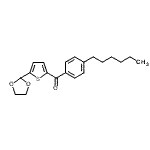 structure of CAS# 898778-57-9, [5-(1,3-Dioxolan-2-yl)-2-thienyl](4-hexylphenyl)methanone;5-(1,3-Dioxolan-2-yl)-2-(4-hexylbenzoyl)thiophene