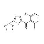 structure of CAS# 898778-80-8, (2,6-Difluorophenyl)[5-(1,3-dioxolan-2-yl)-2-thienyl]methanone;2-(2,6-Difluorobenzoyl)-5-(1,3-dioxolan-2-yl)thiophene