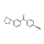 structure of CAS# 898778-97-7, 4-[3-(1,3-Dioxolan-2-yl)benzoyl]benzonitrile;4'-cyano-3-(1,3-dioxolan-2-yl)benzophenone