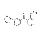 structure of CAS# 898779-09-4, [3-(1,3-Dioxolan-2-yl)phenyl][2-(methylsulfanyl)phenyl]methanone;3'-(1,3-dioxolan-2-yl)-2-thiomethylbenzophenone