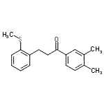 structure of CAS# 898780-01-3, 1-(3,4-Dimethylphenyl)-3-[2-(methylsulfanyl)phenyl]-1-propanone;3',4'-dimethyl-3-(2-thiomethylphenyl)propiophenone