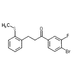 structure of CAS# 898780-07-9, 1-(4-Bromo-3-fluorophenyl)-3-[2-(methylsulfanyl)phenyl]-1-propanone;4'-bromo-3'-fluoro-3-(2-thiomethylphenyl)propiophenone
