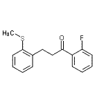 structure of CAS# 898780-19-3, 1-(2-Fluorophenyl)-3-[2-(methylsulfanyl)phenyl]-1-propanone;2'-fluoro-3-(2-thiomethylphenyl)propiophenone