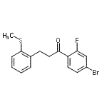structure of CAS# 898780-31-9, 1-(4-Bromo-2-fluorophenyl)-3-[2-(methylsulfanyl)phenyl]-1-propanone;4'-bromo-2'-fluoro-3-(2-thiomethylphenyl)propiophenone