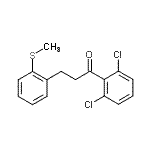 structure of CAS# 898780-65-9, 1-(2,6-Dichlorophenyl)-3-[2-(methylsulfanyl)phenyl]-1-propanone;2',6'-dichloro-3-(2-thiomethylphenyl)propiophenone