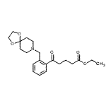 structure of CAS# 898781-26-5, Ethyl 5-[2-(1,4-dioxa-8-azaspiro[4.5]dec-8-ylmethyl)phenyl]-5-oxopentanoate;ethyl 5-[<wbr>2-[8-(1,4<wbr>-dioxa-8-<wbr>azaspiro[<wbr>4.5]decyl<wbr>)methyl]p<wbr>henyl]-5-<wbr>oxovalera<wbr>te