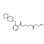 structure of CAS# 898781-29-8, Ethyl 6-[2-(1,4-dioxa-8-azaspiro[4.5]dec-8-ylmethyl)phenyl]-6-oxohexanoate;ethyl 6-[<wbr>2-[8-(1,4<wbr>-dioxa-8-<wbr>azaspiro[<wbr>4.5]decyl<wbr>)methyl]p<wbr>henyl]-6-<wbr>oxohexano<wbr>ate