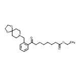 structure of CAS# 898781-35-6, Ethyl 8-[2-(1,4-dioxa-8-azaspiro[4.5]dec-8-ylmethyl)phenyl]-8-oxooctanoate;ethyl 8-[<wbr>2-[8-(1,4<wbr>-dioxa-8-<wbr>azaspiro[<wbr>4.5]decyl<wbr>)methyl]p<wbr>henyl]-8-<wbr>oxooctano<wbr>ate