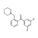 structure of CAS# 898782-47-3, (3,5-Difluorophenyl)[2-(4-thiomorpholinylmethyl)phenyl]methanone;3,5-difluoro-2'-thiomorpholinomethyl benzophenone