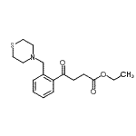 structure of CAS# 898782-60-0, Ethyl 4-oxo-4-[2-(4-thiomorpholinylmethyl)phenyl]butanoate;ethyl 4-oxo-4-[2-(thiomorpholinomethyl)phenyl]butyrate