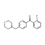 structure of CAS# 898782-93-9, (2-Fluorophenyl)[4-(4-thiomorpholinylmethyl)phenyl]methanone;2-fluoro-4'-thiomorpholinomethyl benzophenone