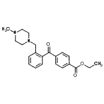 structure of CAS# 898782-95-1, Ethyl 4-{2-[(4-methyl-1-piperazinyl)methyl]benzoyl}benzoate;4'-carboethoxy-2-(4-methylpiperazinomethyl) benzophenone