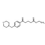 structure of CAS# 898783-38-5, Ethyl 5-oxo-5-[4-(4-thiomorpholinylmethyl)phenyl]pentanoate;ethyl 5-oxo-5-[4-(thiomorpholinomethyl)phenyl]valerate