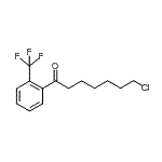 structure of CAS# 898783-68-1, 7-Chloro-1-[2-(trifluoromethyl)phenyl]-1-heptanone;7-chloro-1-oxo-1-(2-trifluoromethylphenyl)heptane