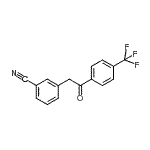 structure of CAS# 898784-55-9, 3-{2-Oxo-2-[4-(trifluoromethyl)phenyl]ethyl}benzonitrile;2-(3-Cyanophenyl)-4'-trifluoromethylacetophenone;MFCD02260752