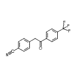 structure of CAS# 898784-59-3, 4-{2-Oxo-2-[4-(trifluoromethyl)phenyl]ethyl}benzonitrile;2-(4-Cyanophenyl)-4'-trifluoromethylacetophenone;MFCD02260755