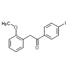 structure of CAS# 898784-93-5, 1-(4-Iodophenyl)-2-(2-methoxyphenyl)ethanone;4'-iodo-2-(2-methoxyphenyl)acetophenone;MFCD02260776