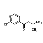 structure of CAS# 898785-57-4, 1-(2-Chloro-4-pyridinyl)-3-methyl-1-butanone;3-Chloro-4-pyridyl 2-methylpropyl ketone