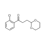structure of CAS# 898785-82-5, 1-(2-Chlorophenyl)-3-(1,3-dioxan-2-yl)-1-propanone;2'-Chloro-3-(1,3-dioxan-2-yl)propiophenone;MFCD02261794