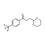 structure of CAS# 898786-59-9, 3-(1,3-Dioxan-2-yl)-1-[4-(trifluoromethyl)phenyl]-1-propanone;3-(1,3-Dioxan-2-yl)-4'-trifluoromethylpropiophenone;MFCD02261808