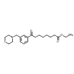 structure of CAS# 898788-26-6, Ethyl 8-oxo-8-[3-(4-thiomorpholinylmethyl)phenyl]octanoate;ethyl 8-oxo-8-[3-(thiomorpholinomethyl)phenyl]octanoate