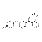 structure of CAS# 898789-01-0, {3-[(4-Methyl-1-piperazinyl)methyl]phenyl}[2-(trifluoromethyl)phenyl]methanone;3'-(4-methylpiperazinomethyl)-2-trifluoromethylbenzophenone