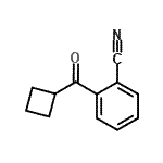 structure of CAS# 898790-46-0, 2-(Cyclobutylcarbonyl)benzonitrile;2-Cyanophenyl cyclobutyl ketone;MFCD03841251